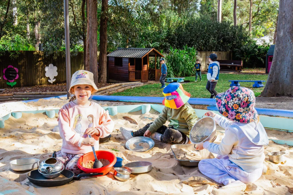 Children playing outdoors at daycare